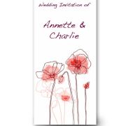 Linear Flowers Wedding Invitation