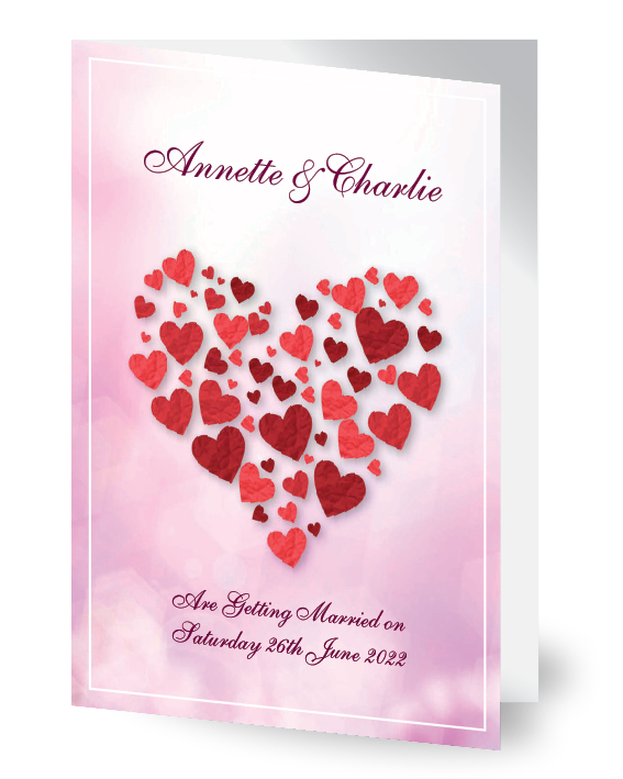 Paper Hearts Wedding Invitation