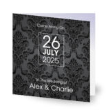 Black and Gold Wallpaper Invitation Square Folded