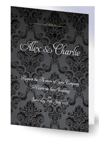 Black and Gold Wallpaper wedding Invitation