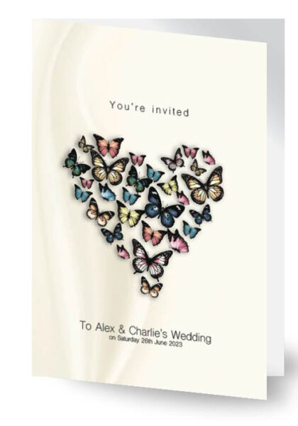 Butterfly Hearts Wedding Invitation Preview9