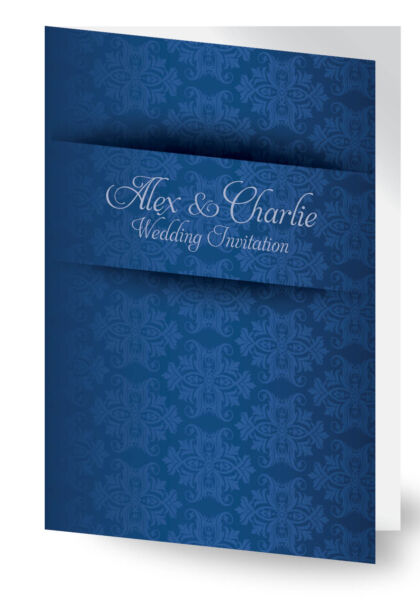 Navy Wallpaper Wedding Invitaion Preview