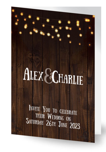 Rustic Wood Wedding Invitation Preview