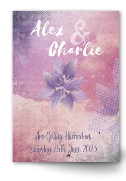 Floral Grunge Wedding Invitation Preview