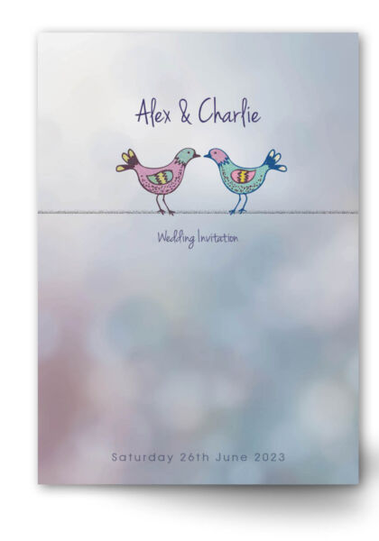 Love Birds Wedding Invitation Preview