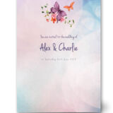 Purple Butterfly Wedding Invitation A5