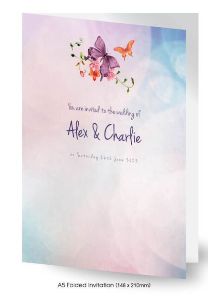 Purple Butterfly Wedding Invitation Preview9