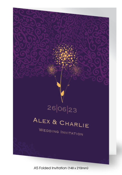 Purple Dandelions Wedding Invitation Images9