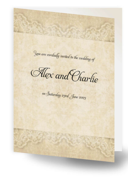 Linen and Lace Wedding Invitation Prerview