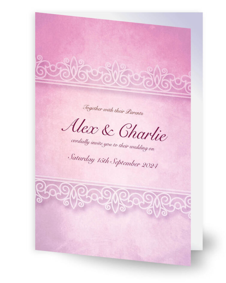 Lilac Lace Wedding Invitation