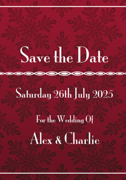 Deep Red Wallpaper Save the Date Cards