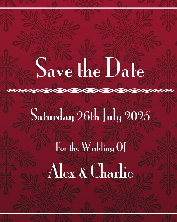 Deep Red Wallpaper Save the Date Cards