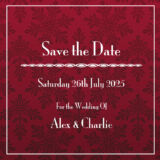 Deep Red Wallpaper Save the Date Cards