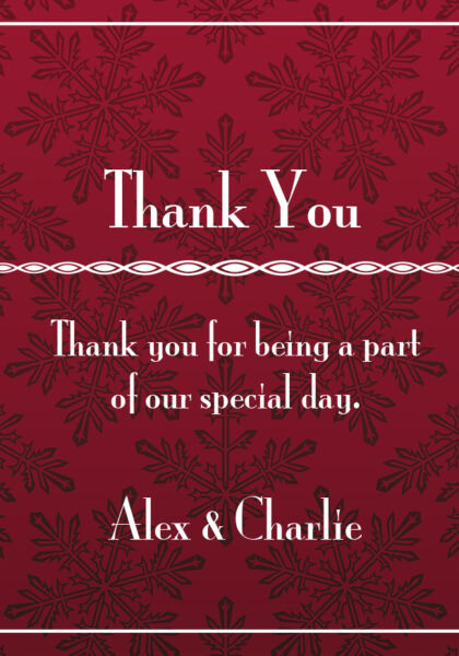 Deep Red Wallpaper Thank You Cards