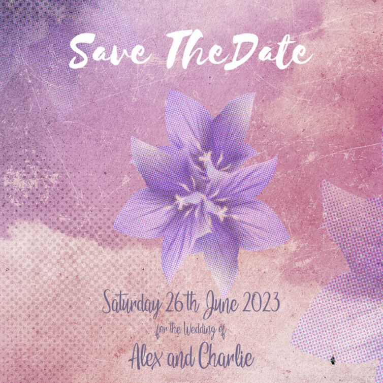 Floral Grunge Save the Date Cards
