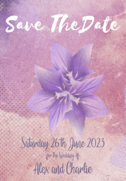 Floral Grunge Save the Date Cards