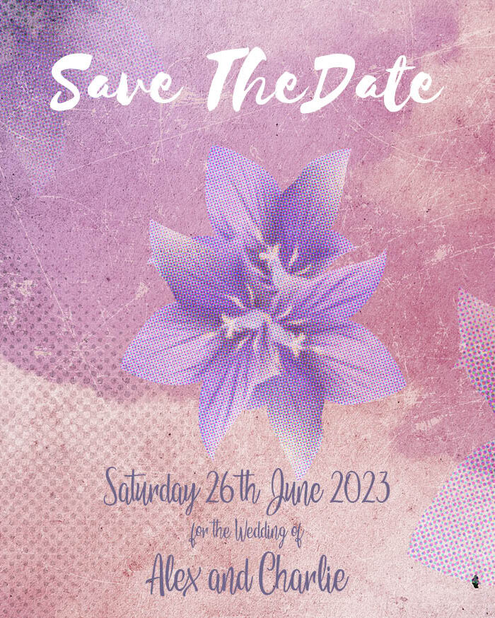 Floral Grunge Save the Date Cards