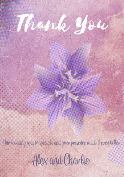 Floral Grunge Thank You Cards