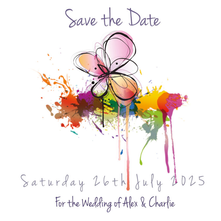 Floral Splash Save the Date Cards