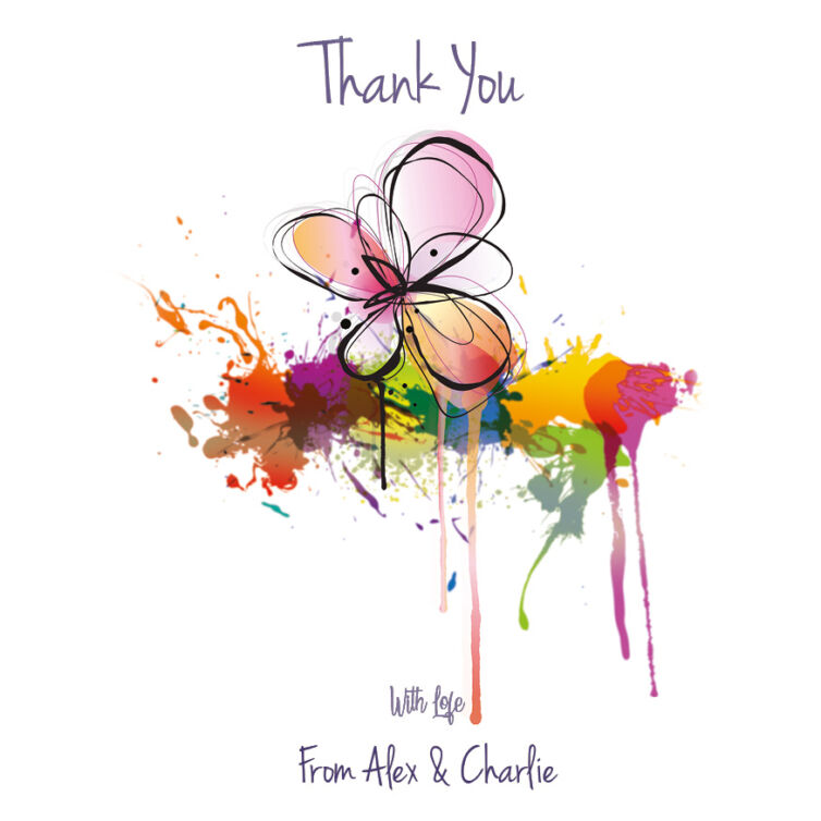 Floral Splash Thank You Cards