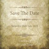 Gold Wallpaper Save the Date Cards