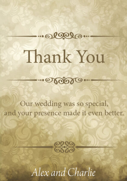 Gold Wallpaper Thank You Cards