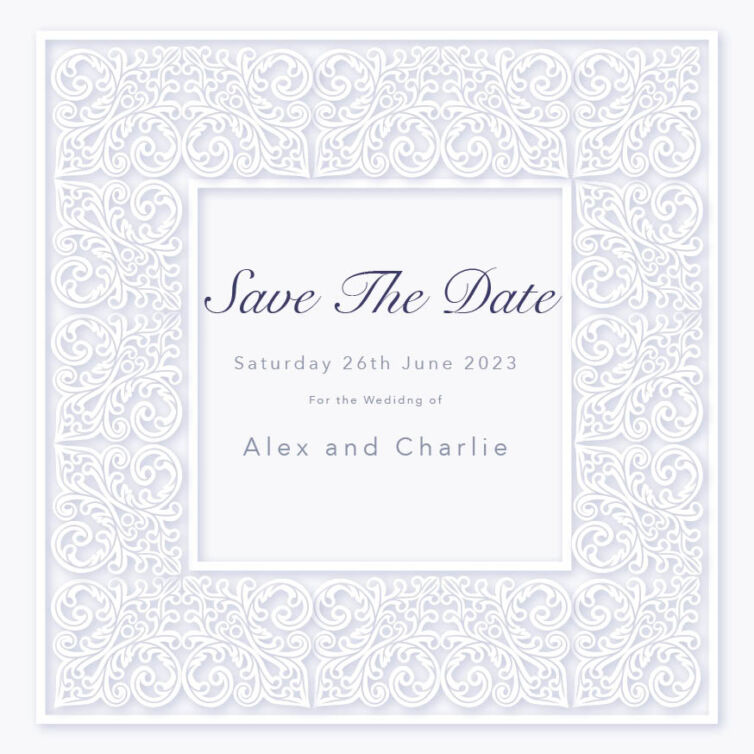 Lace Frame Save The Date Cards