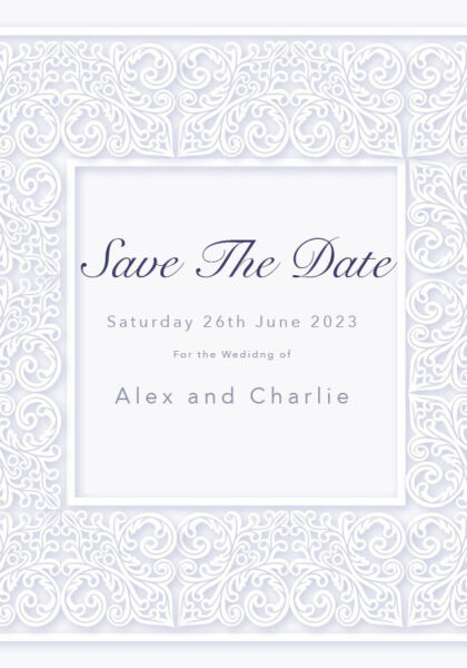 Lace Frame Save The Date Cards