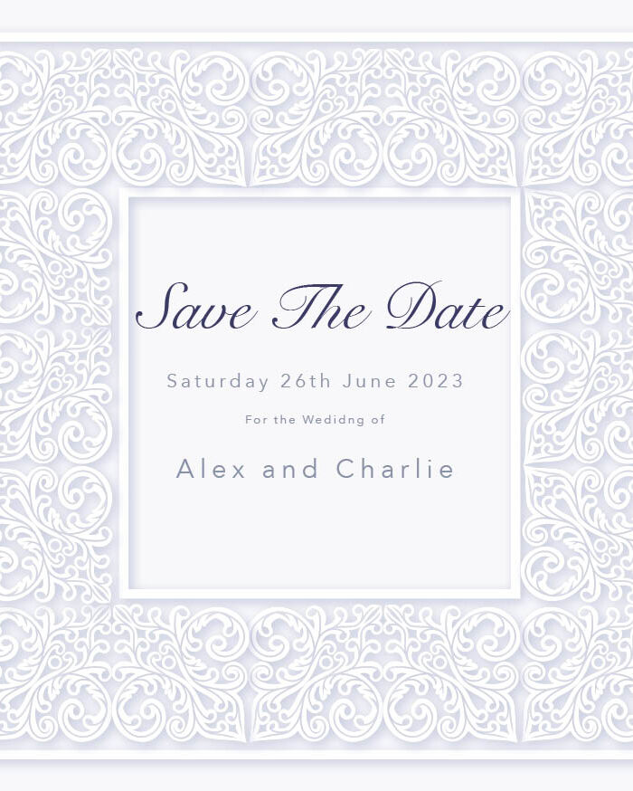 Lace Frame Save The Date Cards