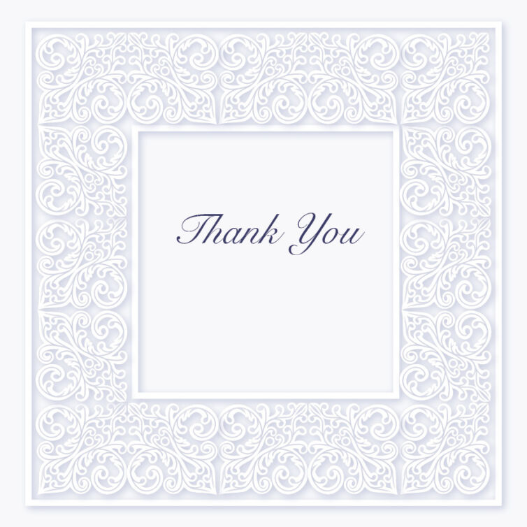 Lace Frame Thank You Cards