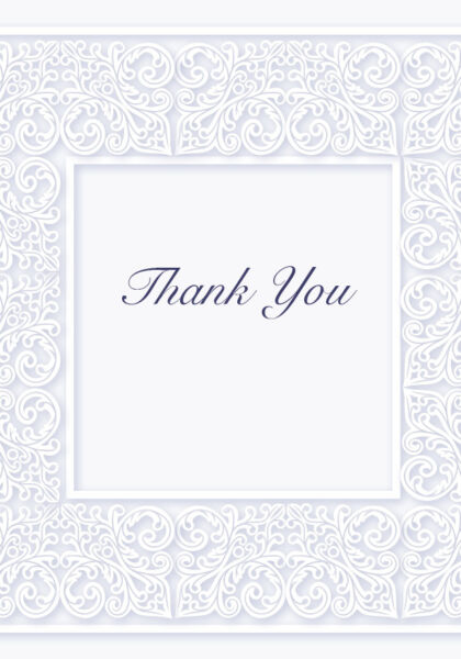 Lace Frame Thank You Cards