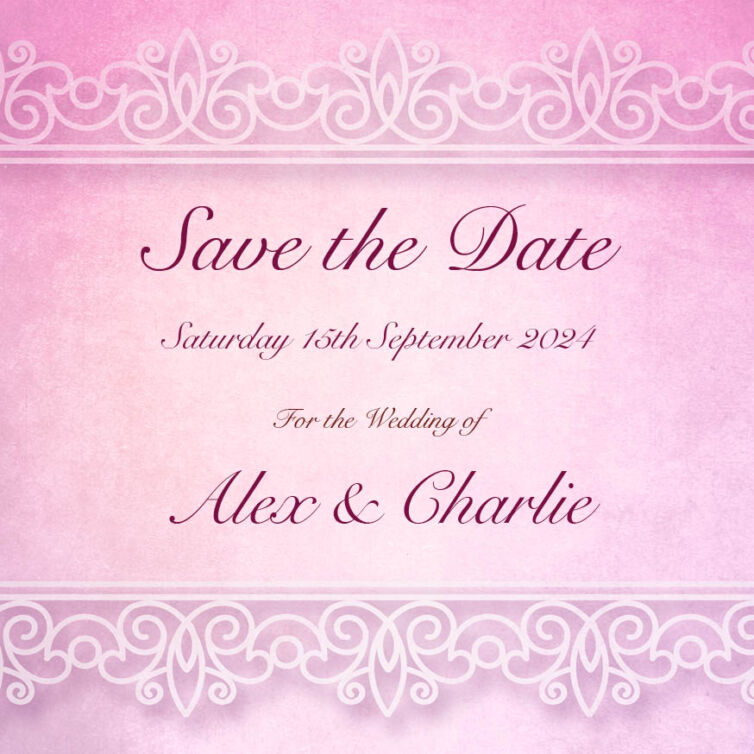Lilac Lace Save the Date Cards