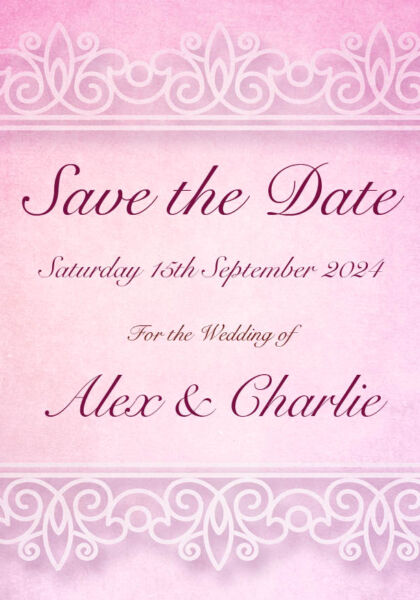 Lilac Lace Save the Date Cards