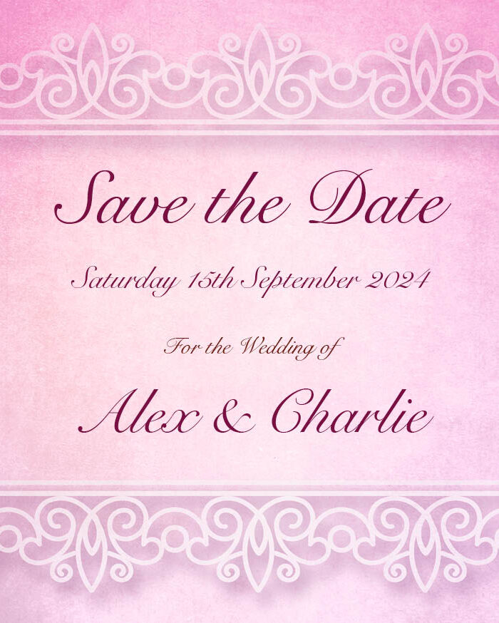 Lilac Lace Save the Date Cards