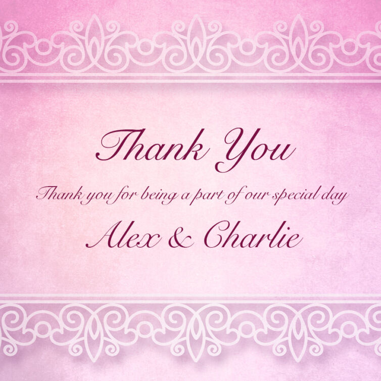 Lilac Lace Thank You Cards