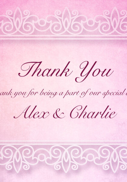 Lilac Lace Thank You Cards