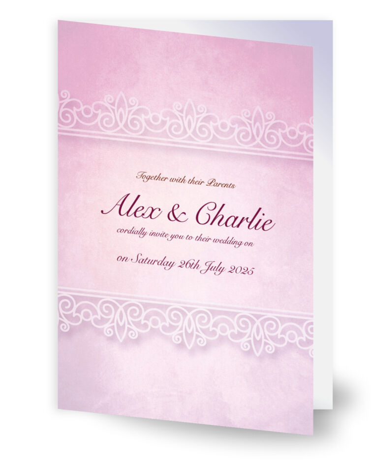 Lilac Lace Wedding Invitation