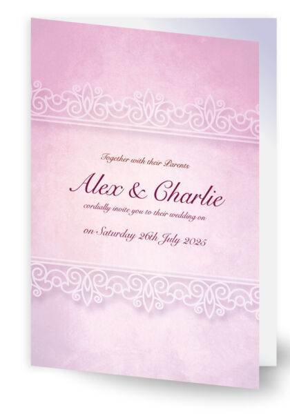 Lilac Lace Wedding Invitaions