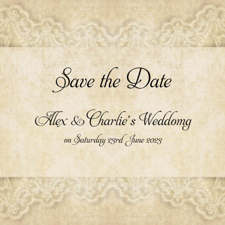 Linen and Lace Save the Date Cards