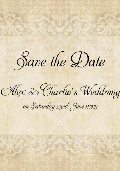 Linen and Lace Save the Date Cards