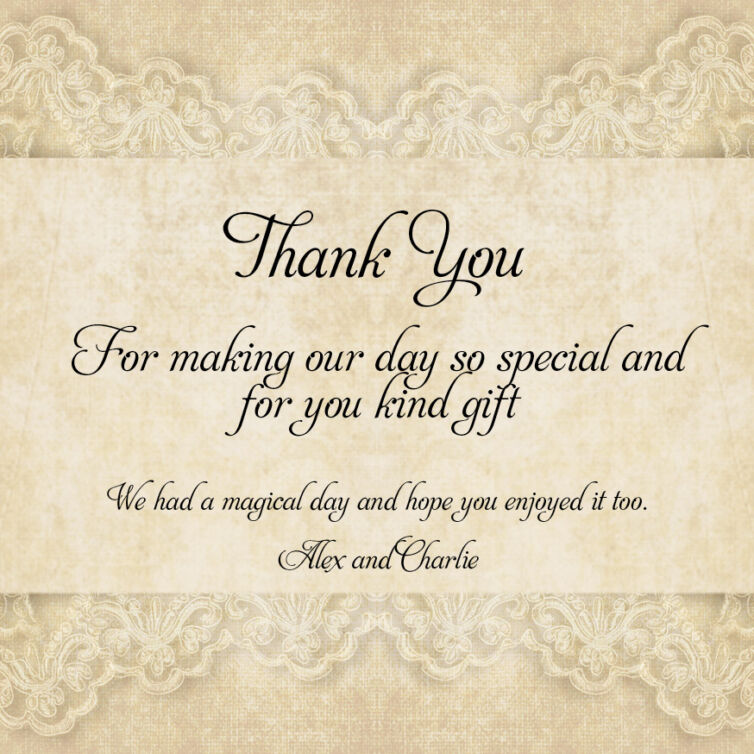 Linen and Lace Thank You Cards