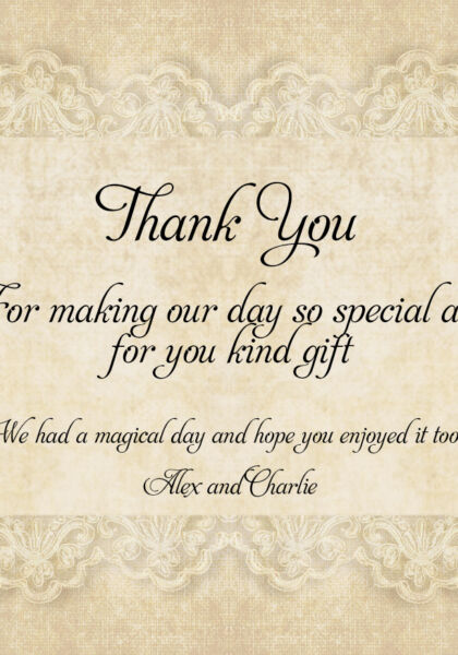 Linen and Lace Thank You Cards