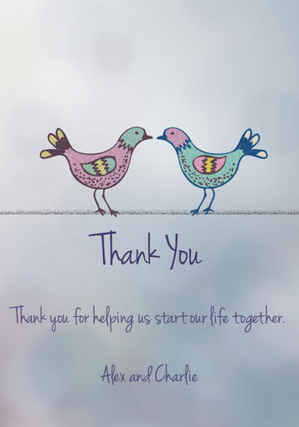 Love Birds Thank You Cards