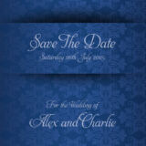 Navy Wallpaper Save the Date Cards