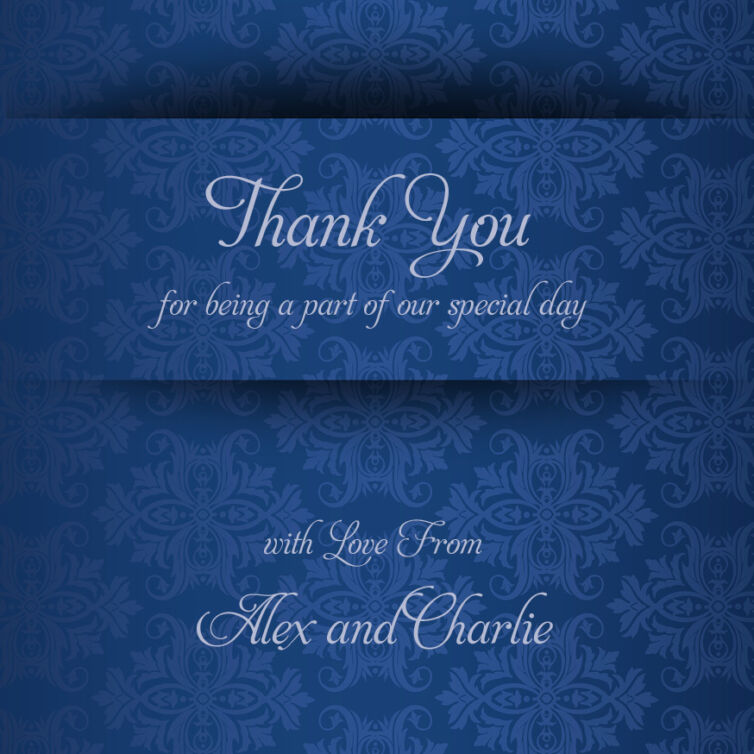 Navy Wallpaper Thank You Cards