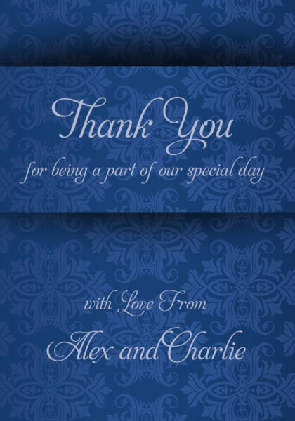 Navy Wallpaper Thank You Cards