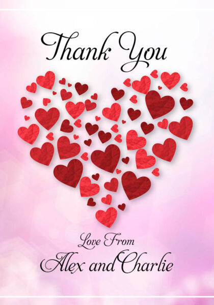 Paper Hearts Thank You Cards