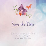 Purple Butterfly Save the Date Cards