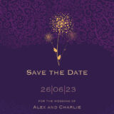 Purple Dandelions Save the Date Cards