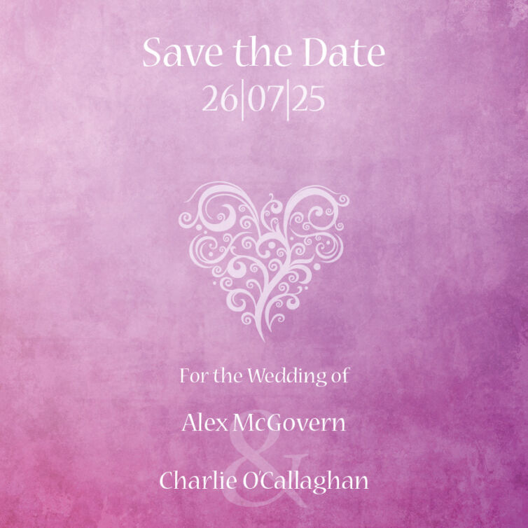 Purple Grunge Save The Date Cards